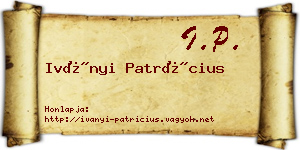 Iványi Patrícius névjegykártya